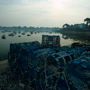 Bretagne, Port Navalo, Hafen kurz nach Sonnenaufgang, Juli 1992 © Wolfgang Herath
